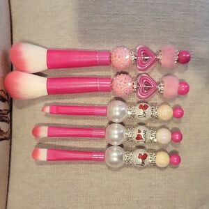 Beaded Make Up Brush Set 5 Pieces- Handcrafted NIP BUYERS CHOICE